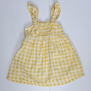 ZARA GIRLS YELLOW  PLAID LINEN DRESS/ SIZE  3-4 YEARS.